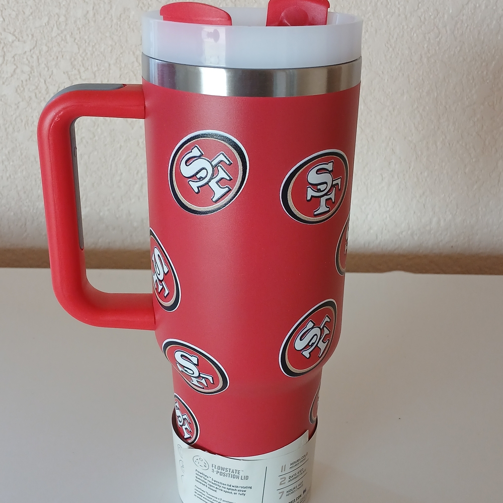 Stanley Red San Francisco 49ers Logo Tumbler with Handle - Picture 2 of 3